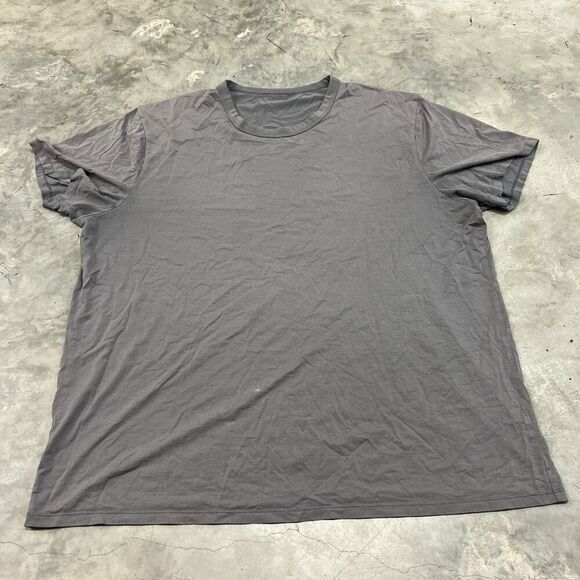 Lululemon T-Shirt Mens 2XL Gray Crew Neck Athletic Gym Workout Running - Picture 1 of 6